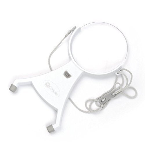 OttLite 4-Inch Hands-Free LED Magnifier - Adjustable Neck Cord, Acrylic Magnifier, Needlepoint, Sewing, Jewelry Making