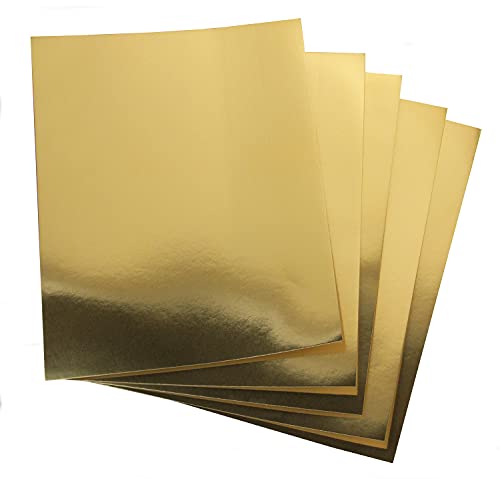 Hygloss Metallic Foil Board Card Stock Sheets, Arts & Crafts, Classroom Activities & Card Making, 25 Pack, 8.5 x 11-Inch, Gold