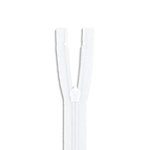 30 inch Invisible Zipper White Non Separating Zipper Nylon White Zipper Crafts 30" Zipper for Sewing