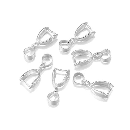 GBSTORE 30 Pcs Pendant Metal Clasp Connector,6x14mm Pendant Pinch Clip Bail, Melon Seeds Buckle for Pendants DIY Craft Making Accessories