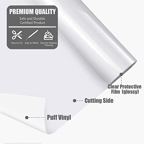 Color Changing Puff Vinyl Heat Transfer 3D Foaming Heat Transfer Vinyl - 6 Sheets Color Changing Puff Vinyl 12" x 10" for Cricut Heat Press DIY Tshirts Gifts for Christmas by Transwonder