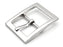 CRAFTMEMORE 4pcs Single Prong Belt Buckle Square Center Bar Buckles Leather Craft Accessories SC30 (1 1/4 Inch, Silver)