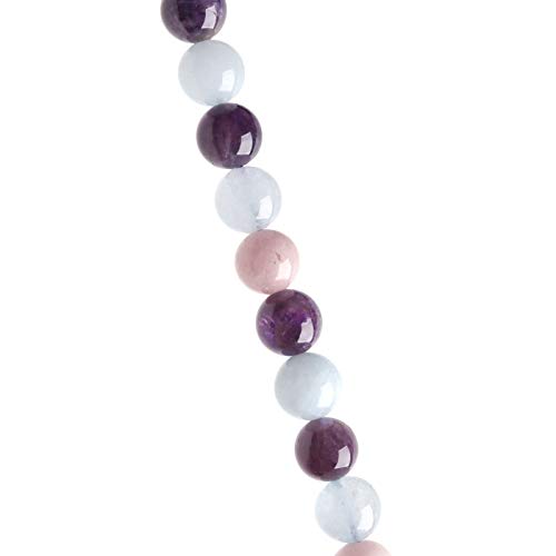 Filluck Natural Stone Beads Morgan Stone 6mm Polished Round Smooth Gemstone Beads for Jewelry Making 15 Inch(Morgan Stone,6mm)