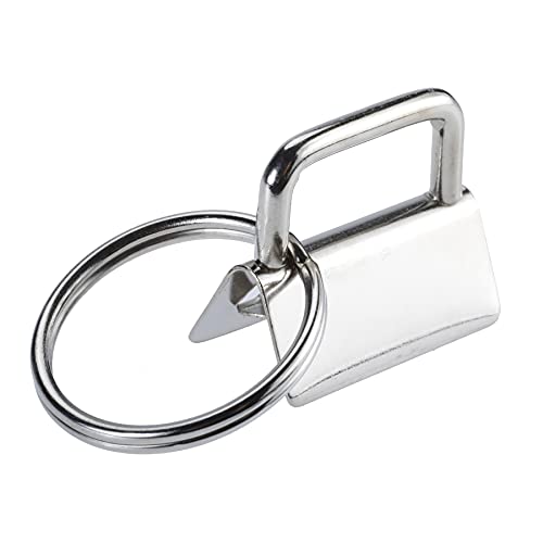 AuInn 150 PCS Key Fob Hardware 3 Colors Keychain Fob Wristlet Hardware with Key Ring 1 Inch (50 Sets Each Color)
