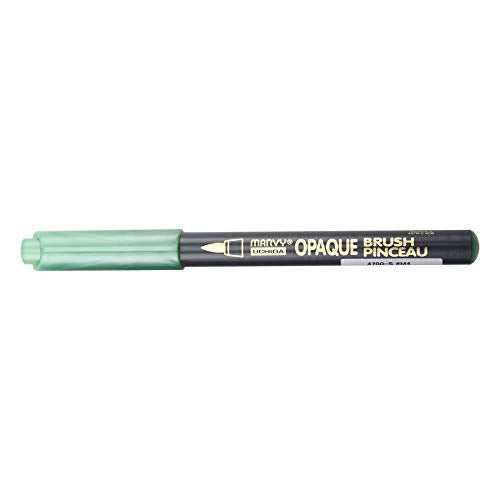 Marvy Uchida Opaque Brush Marker, Metallic Green