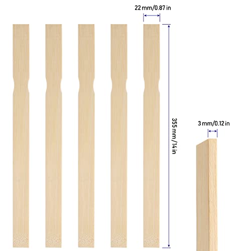 KINJOEK 100 PCS 14 Inches Length Paint Sticks, Premium Multi-Purpose Wood Crafts Sticks for Paint Mixing, Chemical Stirring, Kids Craft, Wood Crafts