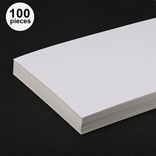 100 Pack 5.9 x 9.8 Inch White Backing Boards Fabric Organizer Boards Fabric Storage Boards for Clothing Organization DIY Card Photo Artwork