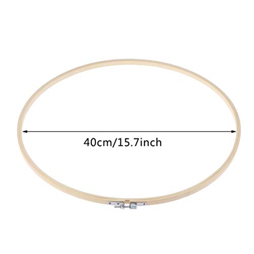 Round Embroidery Hoop 16 Inch Bamboo Circle Cross Stitch Frame Hoop Ring for Embroidery and Cross Stitch