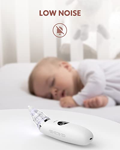 Baby Nasal Aspirator | Baby Nose Sucker | Baby Nose Cleaner, Automatic Booger Sucker for Baby, Rechargeable, with Pause & Music & Light Soothing Function