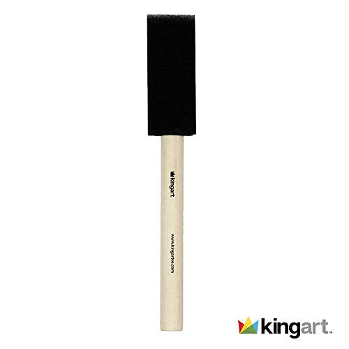 KINGART 1" Foam Brush Value Pack - Set of 25, Black