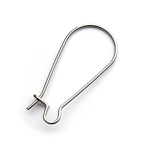 10pcs Adabele Authentic 925 Sterling Silver Kidney Earring Hooks 30mm Earwire Connector (Wire 0.8mm/20 Gauge/0.032 inch) SS345
