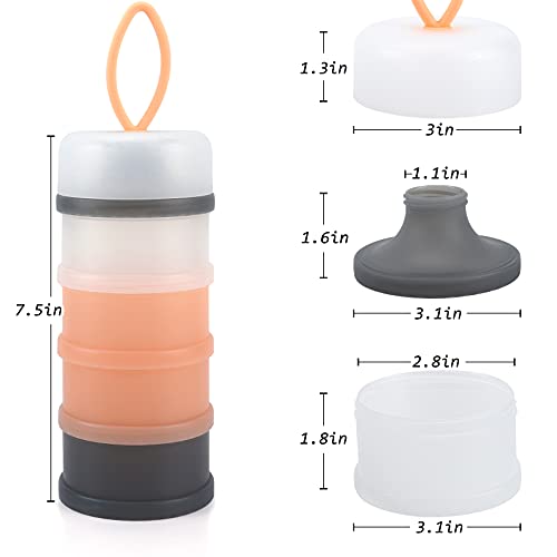 Accmor 4 Layers Baby Milk Powder Formula Dispenser, Stackable Formula Container for Travel, Non-Spill Baby Snack Storage Container,BPA Free, 2 Pack