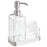 iDesign 67080 Forma Plastic Soap Pump with Caddy, Dispenser with Storage Compartment for Bathroom, Kitchen Countertops, Sinks, Set of 1, Stainless