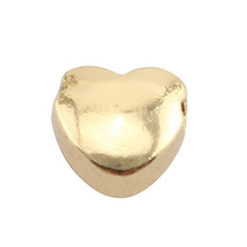 Tegg Spacer Bead 20PCS Heart Shaped 24K Gold Plated Metal Beads Loose Bead for Jewelry Making Bracelets Necklace DIY Craft Work 6x6x3mm