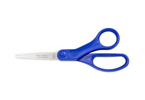 Hygloss-Armada Precision™ Cost Cutters 7" Scissors - Comfortable Handles, Stainless Steel Blades, Vinyl Bag for Safe Storage - Scissors for Crafts, Classroom, Home and Office - Blue - 1 Pair