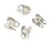 100 Side Fold Clamshell Bead End Tips with Double Loop Hide Knots & Crimp Beads (Silver Plated)