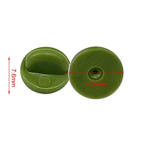 YOSAWA 100Pcs PVC Lapel Pin Backings Rubber Safety Backs for Brooch Tie Hat Badge Insignia (Green) (US-JJ-XZ-BJ-10)