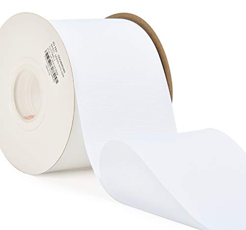 YAMA 3 inch Solid Grosgrain Ribbon Roll - 25 Yards for Gift Wrapping Ribbons, White
