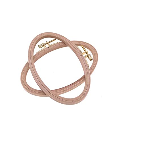 BWRMHME 4 X 6 Inch Oval Embroidery Hoops Wooden Cross Stitch Hoop Quilting Hoops Craft Tool- 16X10 cm (2PC)