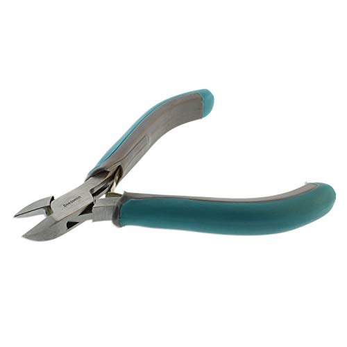 The Beadsmith Simply Modern Side Cutter, 4.5 inches (114mm) with polished steel head, PVC grip handles and double-leaf springs, tool for jewelry making