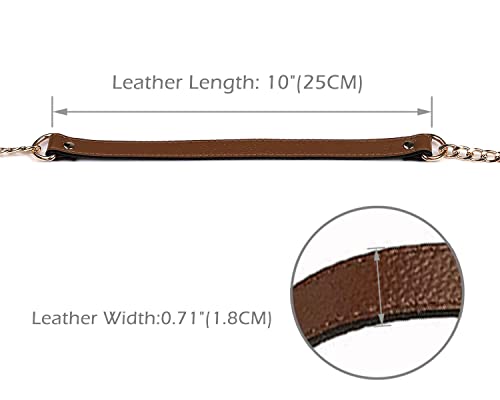 VanEnjoy Replacement Chain & Genuine Leather Shoulder Crossbody Strap (Coffee)