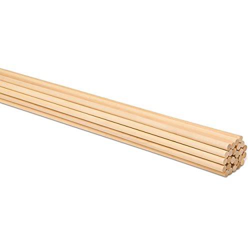 Dowel Rods Wood Sticks Wooden Dowel Rods - 3/8 x 24 Inch Unfinished Hardwood Sticks - for Crafts and DIYers - 25 Pieces by Woodpeckers