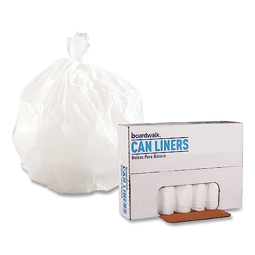 Boardwalk 2432Exh Eh-Grade Can Liners, 24 X 32, 12-16Gal, 4Mil, White, 25 Bags/Roll, 20 Rolls/Ct
