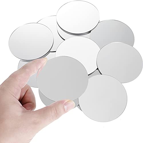 25 Pieces Mini Size Round Mirror Adhesive Small Round Mirror Craft Mirror Tiles for Crafts and DIY Projects Supplies (5 Inch in Diameter)(4 Inch in Diameter)
