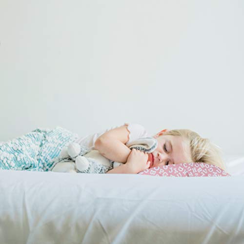 Little Sleepy Head Toddler Pillowcase 13 x 18 - 100% Cotton & Hypoallergenic (Pink Alphabet)