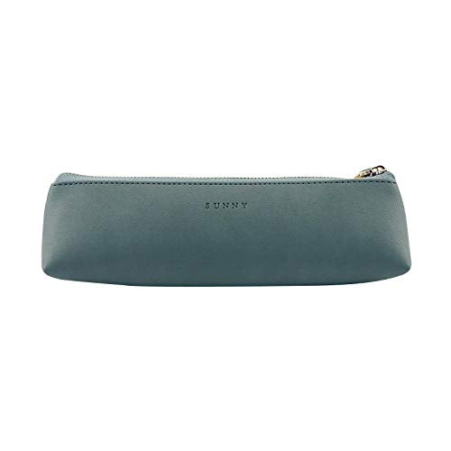 Doraking Pencil Bag Pen Case Cosmetic Makeup Bag Pen Pencil Stationery Pouch Bag Case/PU Leather Small Pencil Pouch Students Stationery Pouch Zipper Bag for Pens, Pencils, Markers (Dark Green)