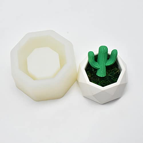 Ceramic Clay Mold DIY Silicone Succulent Plants Concrete Planter Vase Molds Handmade Craft Cake Pizza Jelly Microwave and Freezer Mould (Diamond)