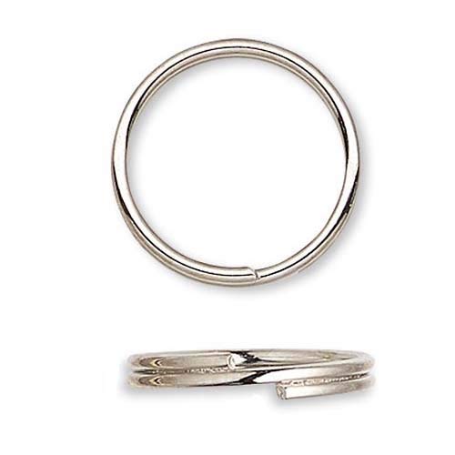 100 Plated Steel 8mm Round Double Loop Split Ring Jewelry Findings (Nickel)