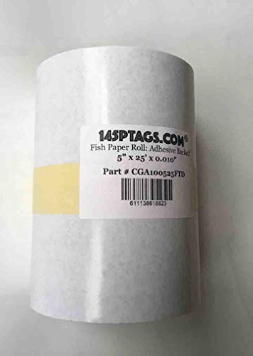 145PTags CGA100525FTD Adhesive Backed Fish Paper Roll, Dark Color,5" x25'x0.010