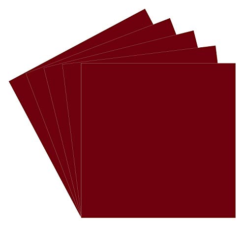 5 Burgundy Oracal 651 Vinyl Sheets, 12x12” Burgundy Permanent Adhesive Backed Vinyl Sheets, Craft Vinyl for Indoor/Outdoor Lettering, Marking, Decorating, Car Decals,Window Graphics, For Craft Cutters