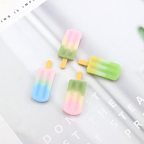 40 PCS 3D Ice-Lolly Flatback Resin Charm Assorted No Hole Beads for DIY Scrapbooking Embellishment Phone Case Decor Hair Clip Craft Jewelry Making Supplies