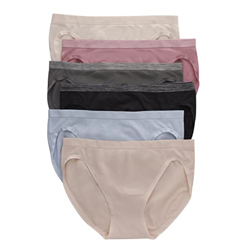 Hanes Women's Panties Pack, ComfortFlex Fit Seamless Underwear, 6-Pack, (Colors May Vary), Assorted, Large