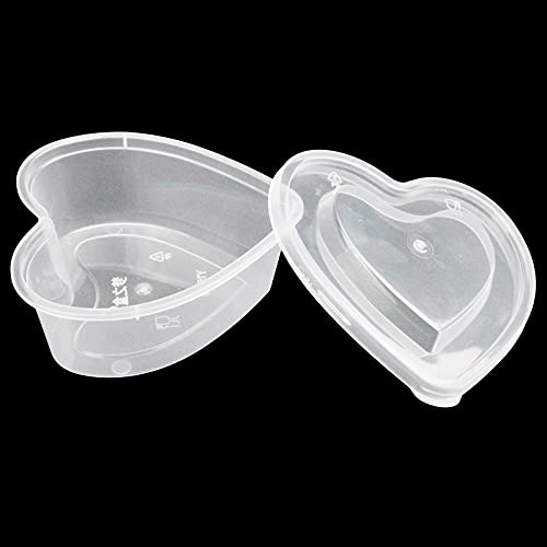 Goodma 36 Pieces 5 oz Heart Shaped Slime Storage Containers Transparent Plastic Box with Lids