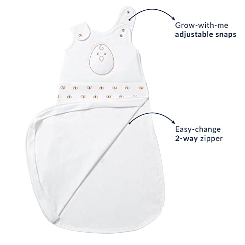 Nested Bean Zen Sack - Gently Weighted Sleep Sack, Baby: 0-6 Months, Help Newborn/Infant Swaddle Transition, 2-Way Zipper, Machine Washable, Monogram Collection