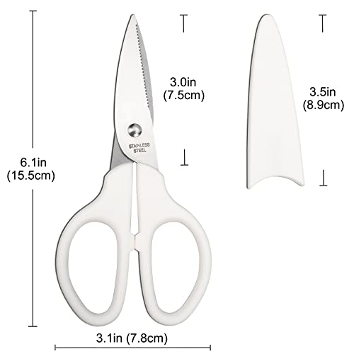 YOUGUOM 6in Multipurpose Scissors, Comfort Grip, Stainless Steel Sharp Basic Shears for Office Home Household Kitchen School Craft Supplies w/ Protective Cover