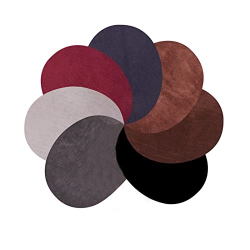 PH PandaHall 14pcs Elbow Patches 7 Colors Iron On Patches Oval Elbow Suede Fabric Appliques Cloth Sew On Knee Patches Repair Patches for Sweatshirt Loose T Shirt Jeans Jacket Tops, 4.3 x 5.5Inch