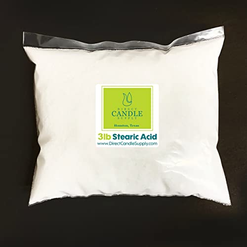Direct Candle Supply - Stearic Acid for Candle Making/ Soap Making and Cosmetics - Vegetable Based (3 lb)