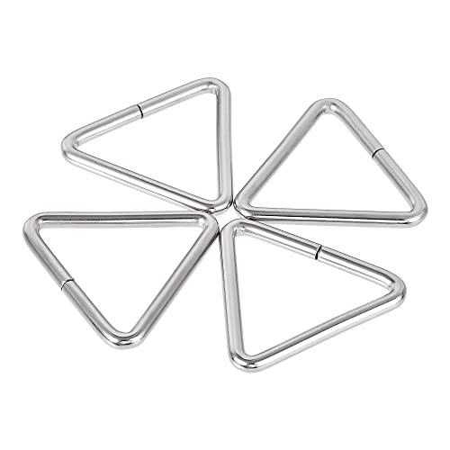 uxcell Metal Triangle Ring Buckle 2"(50mm) Inner Width 5mm Thick for Strap Craft DIY 4pcs