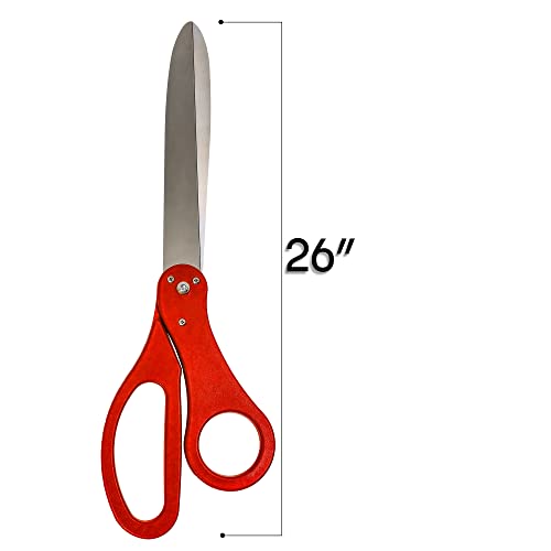 25'' Ceremony Ribbon Cutting Scissors by Allures & Illusions, Fire Red
