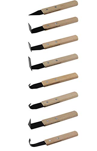8 Pack Pottery Tools - Solid Wood Handle Stainless Steel Engraving Knives - Clay Hand Tools - Craft Trim Artist - Ceramic Tools Set Engraving, Shaping, Clay Sculpture, Styling