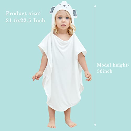 HIPHOP PANDA Bamboo Hooded Baby Towel - Soft Hooded Bath Towel with Bear Ears for Babie, Toddler,Infant, Perfect for Boy and Girl - (Bear, 21.5 x 22.5 Inch)