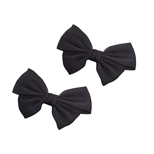 Fodattm 2PCS Handmade Bow Knot Shoe Buckle Shoe Clips Wedding Shoe Decoration Charms DIY Crafts Findings Accessories Shoes Bag Package Accessories (Black)
