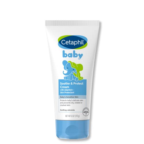 Cetaphil Baby Soothe & Protect Cream with Allantoin Skin Protectant, 6 oz, Prevents Dry, chaffed or Cracked Skin, Baby Cream moisturizes for 24 Hours, Non-Greasy (Packaging May Vary)