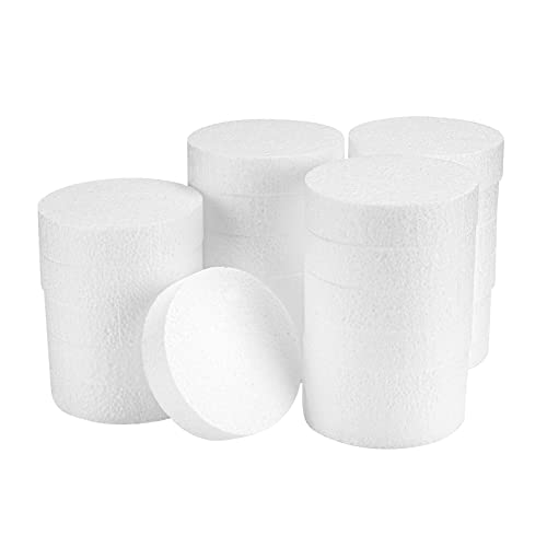 4 Inch 24-Pack Foam Circles for Crafts (1" Thick), Polystyrene Round Foam Disc for DIY Projects, Cakes and Decorations, Sculpture, Modeling, Arts and Crafts Supplies.(White)