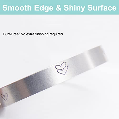 ABBECIAO 25 Pack Aluminum Bracelet Blanks for Metal Stamping and Engraving (14 Ga.) - 3/8" x 6"