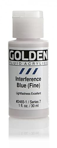 Golden Fluid Acrylic Paint 1 Ounce-Interference Blue Fine